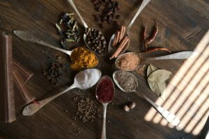 traditional ayurvedic herbs and spices used in natural healing and holistic treatments